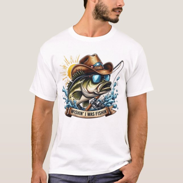 Queria que eu fosse camiseta Fishin (Frente)