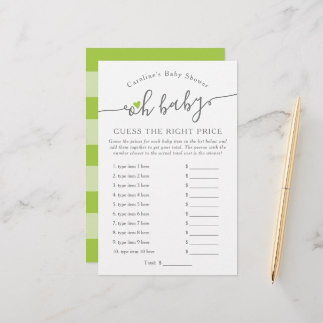 Querida, Adivinha Preço Certo Jogo de Chá de frald (Frente/Verso In Situ)