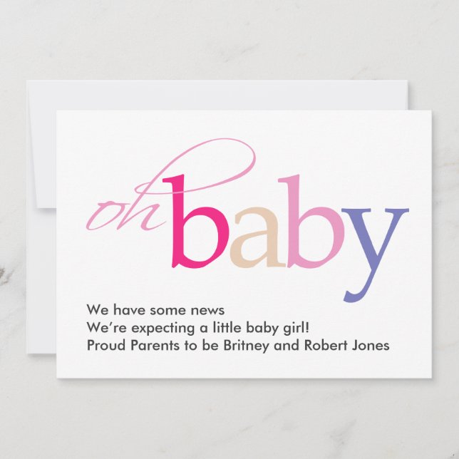 Querida! Anúncio de gravidez (Frente)