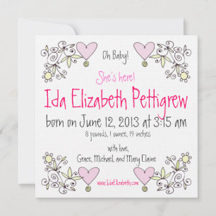 Querida! Anúncio de Nascimento em Espingarda Whims