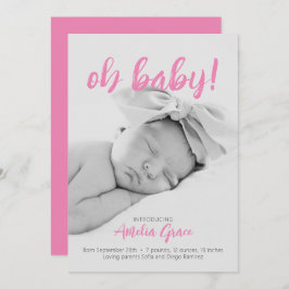 Querida! Anúncio de Nascimento em Rosa