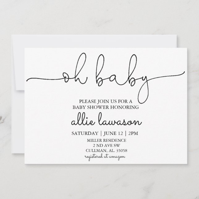 Querida | Convite ao Chá de fraldas (Frente)