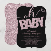 Querida! Convite para Chá de fraldas de Glitter Mo