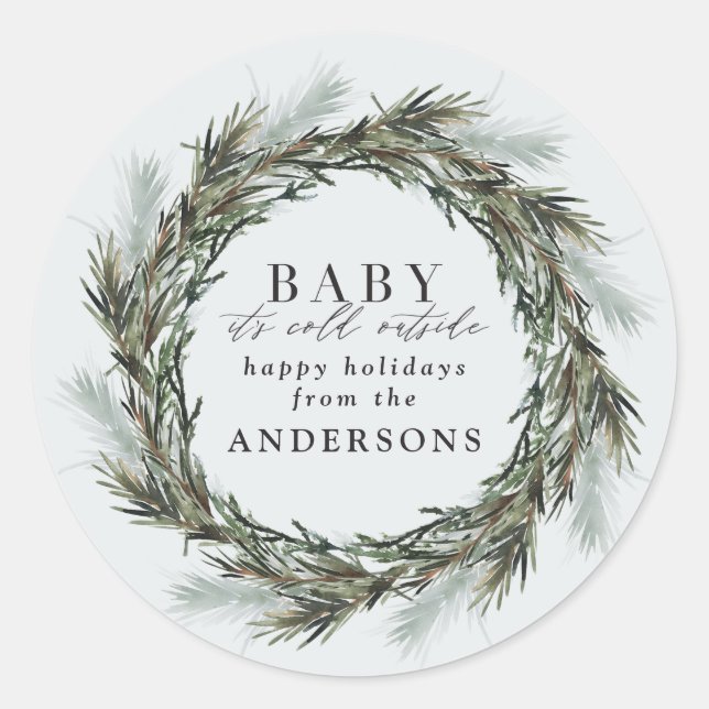 Querida, está frio fora dos adesivos de férias (Frente)