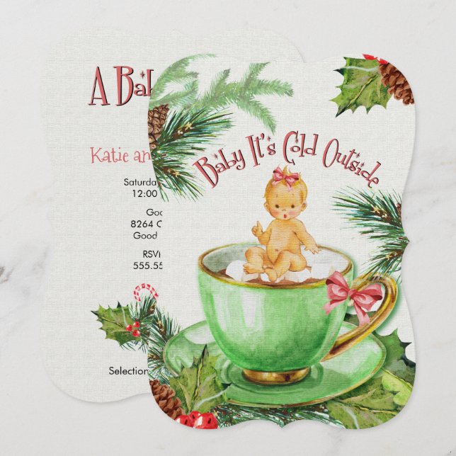 Querida, está frio lá fora | Convite ao Chá de fra (Frente/Verso)