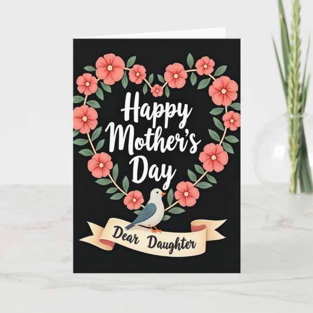 Querida Filha Cartão do Dia das Mães (Frente)