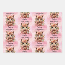 Querida Llama Birthday Girl Add Name Alpaca 3 Cute