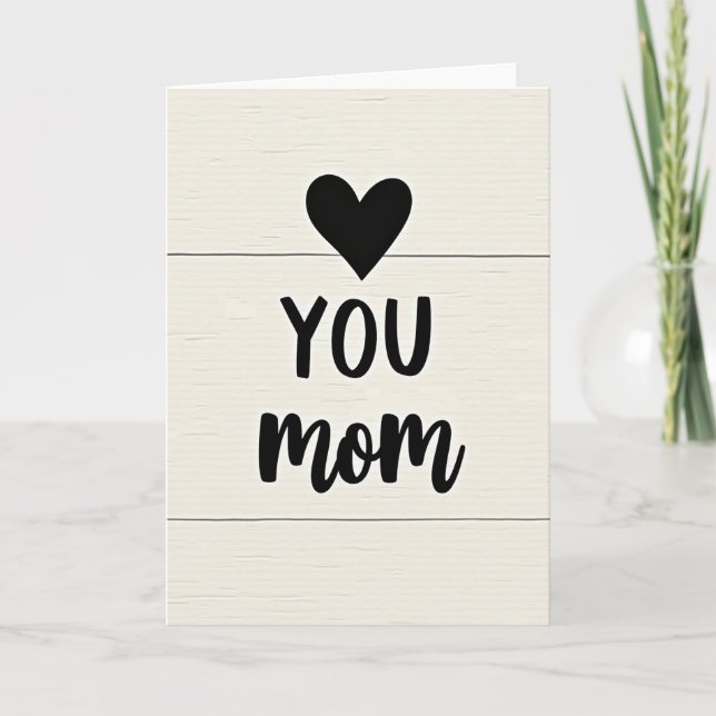 Querida Mãe Cartão de Amor Simples (Frente)