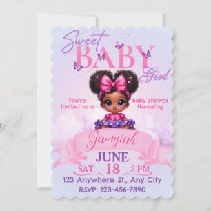 Querida Menina Bebê Rosa Roxo Afro Puff Chás de Be