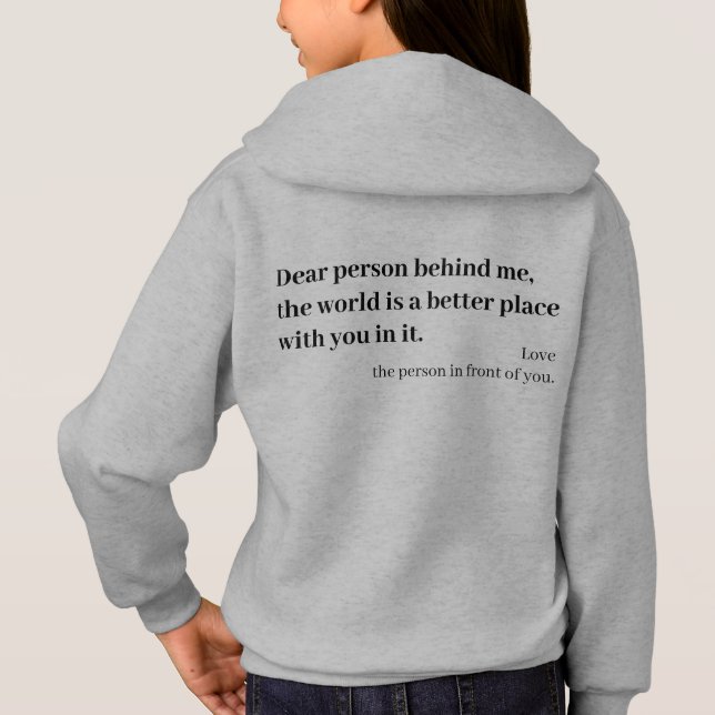 Querida pessoa atrás de mim camisola de suor  (Verso)