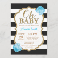 Querida, Preto e Dourado Convite para Chás de fral