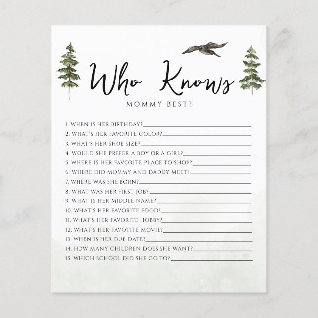 Querida Woodland Que Conhece O Jogo Da Mamãe (Frente)