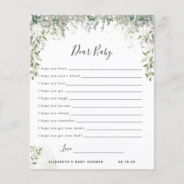 Querido bebê deseja | Jogo Chá de fraldas (Frente)