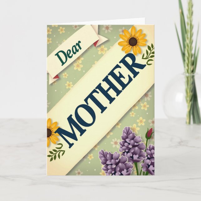Querido Cartão de Flores do Dia das Mães (Frente)