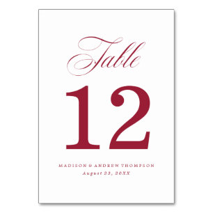 Querido Cartões de Número de Mesa de Casamento