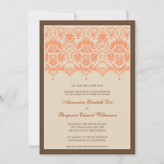 Querido Damask Lace 5x7 Convite para Casamento: co