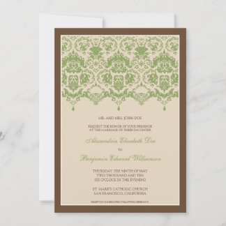 Querido Damask Lace 5x7 Convite para Casamento: sá