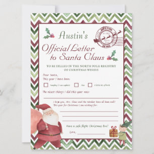 Querido Papai Noel Carta Personalizada das Crian