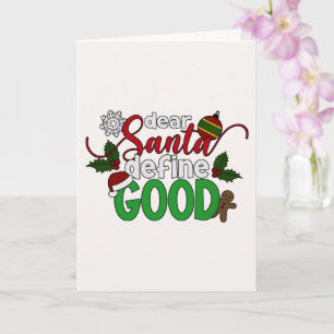 Querido Papai Noel Defina um Bom Natal   Cartão de