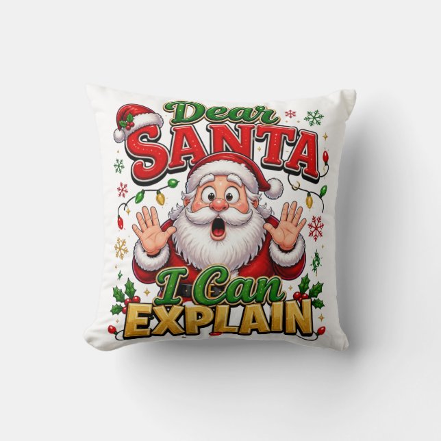 Querido Papai Noel Posso Explicar Almofada de Nata (Frente)