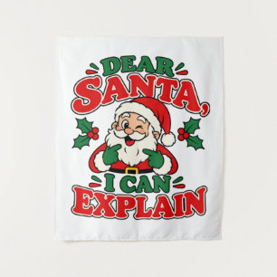 Querido Papai Noel Posso Explicar Tapeçaria Plana
