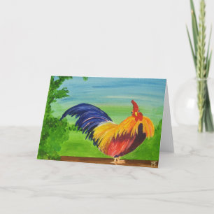 Querido - Rooster - Cartão de Saudação