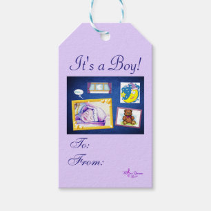 Querido Sonho, é um menino! Etiqueta de presentes