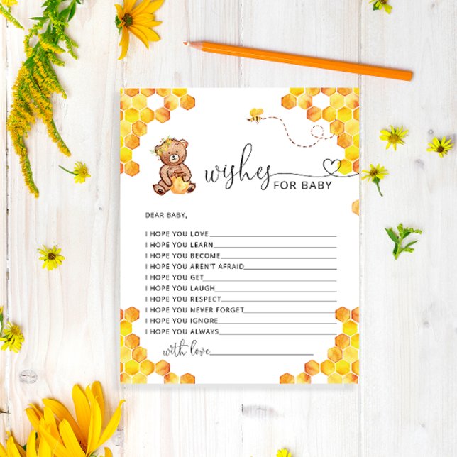 Querido urso deseja cartão de bebê (Criador carregado)