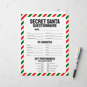 Questionário de oferta de Papais noeis secretos