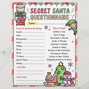 Questionário de Papais noeis Secretos de Natal