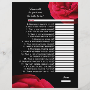 Questionário nupcial - rosa vermelha