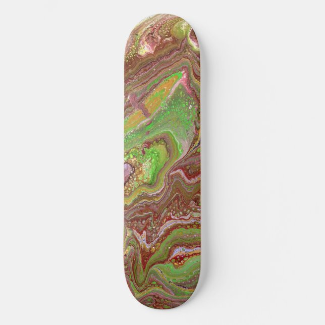 Questions 1 Wild Green Maroon Skateboard Deck (Frente)