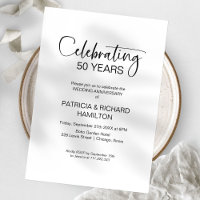 Quic 50th Wedding Anniversário Convites