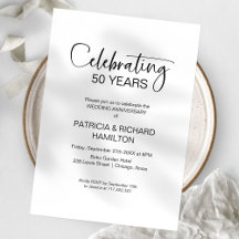 Quic 50th Wedding Anniversário Convites