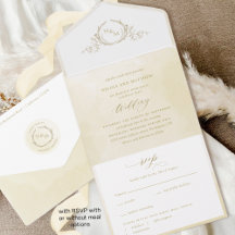 Quic, Champagne Cream Aquarela Monograma Casamento