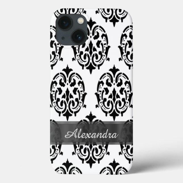 Quic elegante preto e branco personalizado (Verso)
