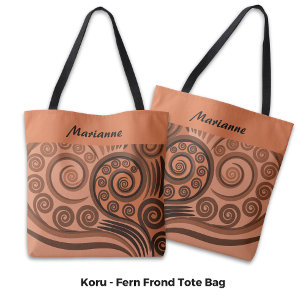 Quic Laranja-Castanho Curls Nomeados Tote Bag
