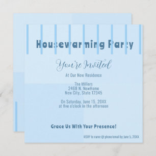 Quic Modern Blue Fence Party - Feira Azul Convite