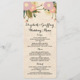 Quic Rustic Watercolor Floral Canvas Menu Casament