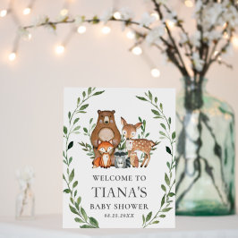 Quic Woodland Animal Greenery Chá de fraldas Bem-v