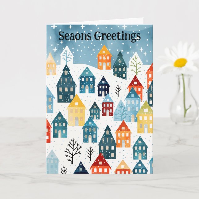 Quiet Village no Cartão de Natal da Neve (Planta pequena)