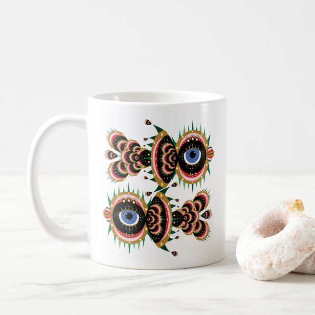 Quimera - Pássaro Clássico de Peixe - Caneca (Com Donut)