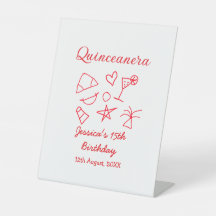 Quinceanera, 15, aniversário da árvore vermelha da