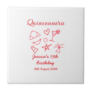 Quinceanera aniversário de 15 anos vermelho festa