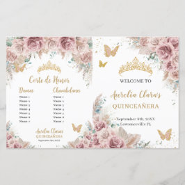 Quinceañera Blush Floral Pampas Padrinos