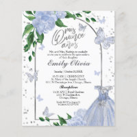 Quinceanera Butterflys Convite Orçamental
