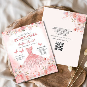 Quinceañera Código QR Blush Rosa Rosa Rosa Rosa Ro