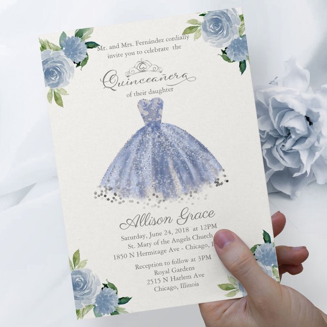 Quinceanera Convite Bilíngue Palhaço Azul (Criador carregado)