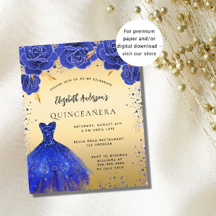 Quinceanera - convite para vestimenta azul real