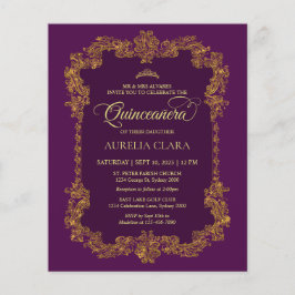 Quinceanera Dourada Elegante Elegante de Orçamento